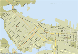 A Map of Downtown Vancouver BC