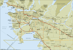 A Map of Vancouver BC Lower Mainland