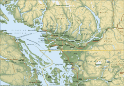 A Map of Southwestern BC and Vancouver BC