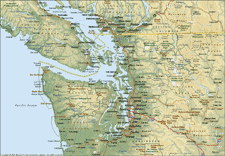 A Map of Victoria BC in relation to the Pacific Northwest